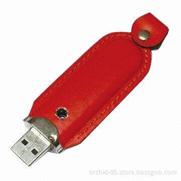 Leather USB Flash Drive with Plug-and-play Function and High-speed USB 2.0 Interface